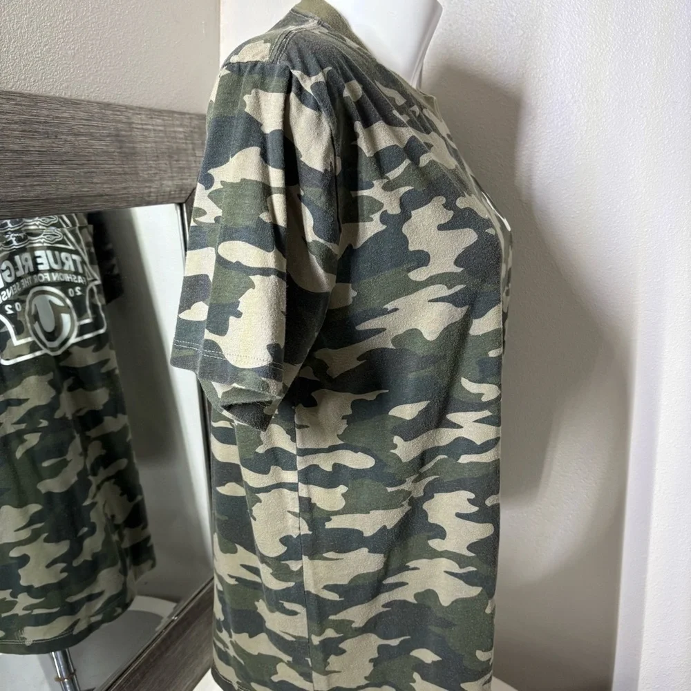 True Religion Green Camouflage Short Sleeve Tee